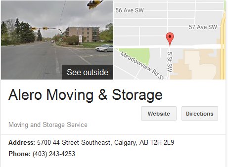 Alero Moving and Storage - Location