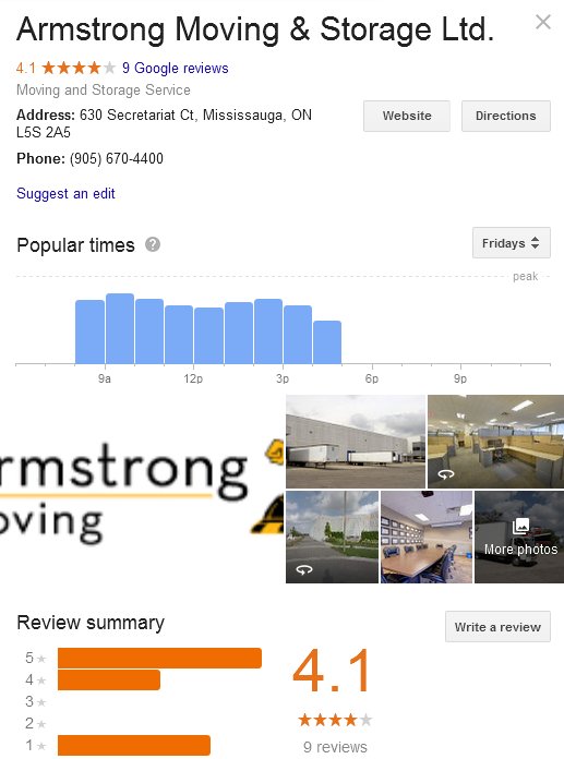 Armstrong Moving and Storage- Location