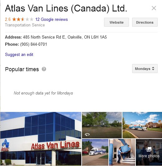 Atlas Van Lines Canada - Location