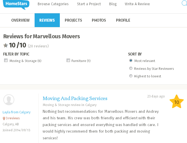 Marvelous Movers – Homestars review