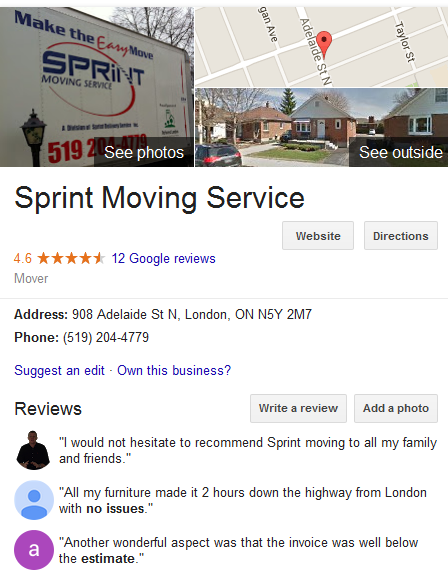Sprint Moving Service – Location