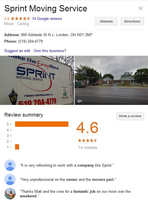 Sprint Moving Service - Location