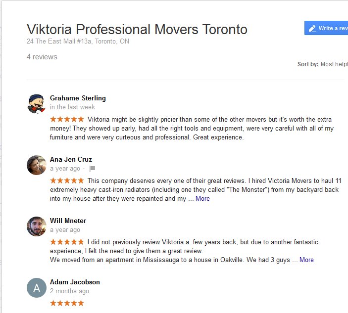 Viktoria Professional Movers – Moving reviews