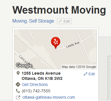 Westmount Moving – Location