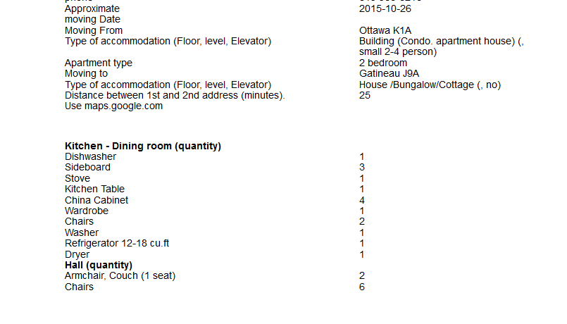 Flat Price Moving - Sample Quote1