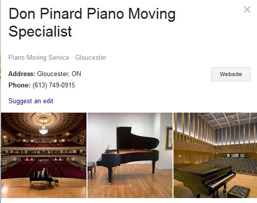 Don Pinard Piano Moving Specialist - Location