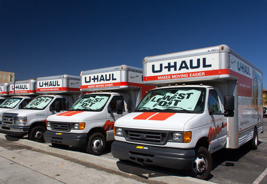 U-Haul trucks advertise low cost truck rentals for local and long distance moving