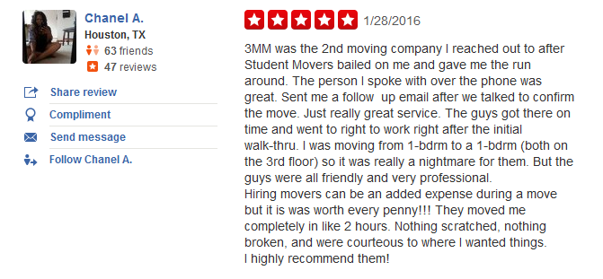 3 Men Movers – YELP review