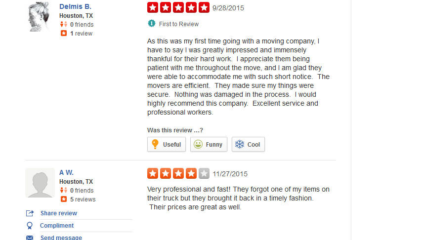 A & C Movers – More Yelp reviews