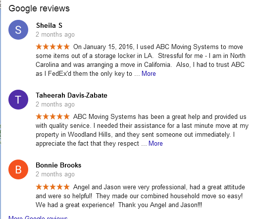 ABC Moving Systems – Moving company customer reviews