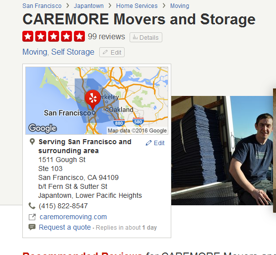 CAREMORE Movers and Storage – Location