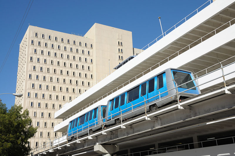 Downtown train system in Miami, Florida