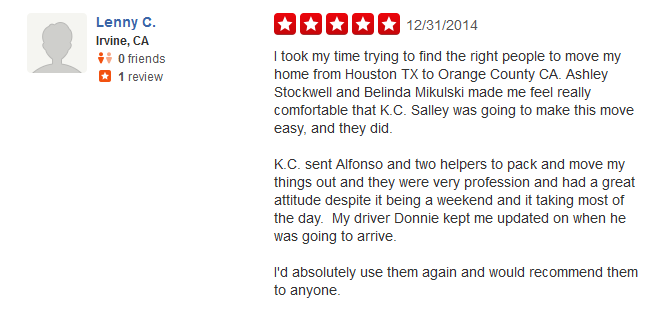 Fast and Easy Moves – YELP review
