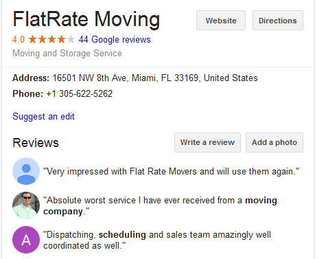 Flat Rate Moving – Movers’ location
