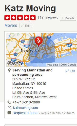 Katz Moving - Location