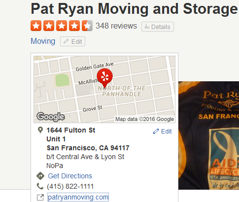 Pat Ryan Moving and Storage – Movers’ Location