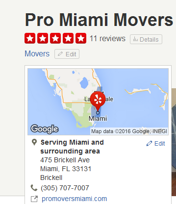 Pro Miami Movers – Movers’ Location