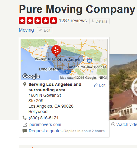 Pure Moving Company – Movers’ Location