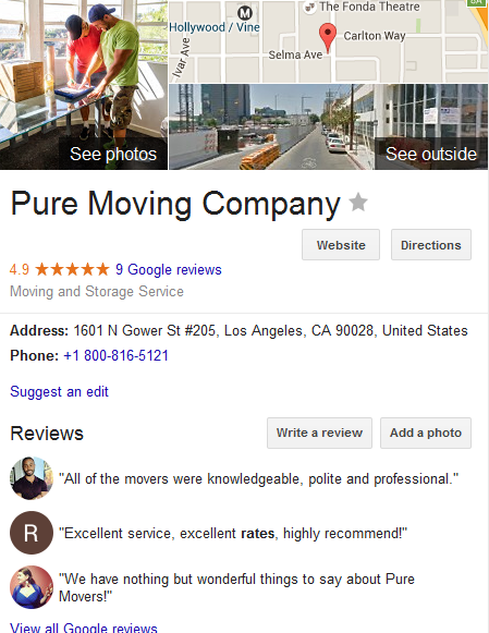 Pure Moving Company – moving company more customer reviews
