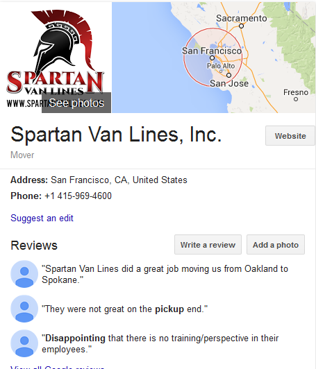 Spartan Van Lines – Moving company Location