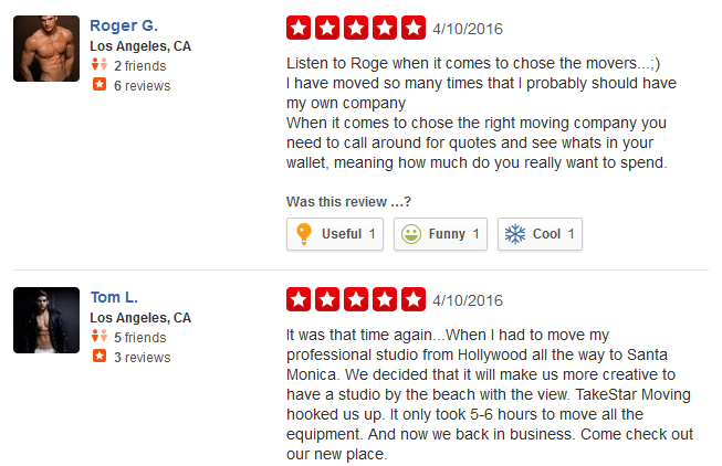 Take Star Moving – moving company customer reviews