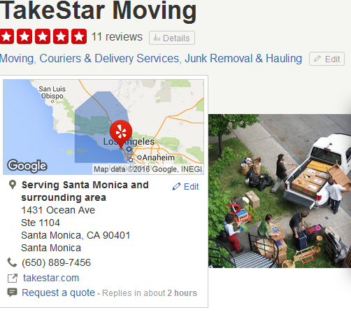 TakeStar Moving – Movers’ Location