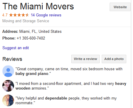 The Miami Movers – Movers’ Location