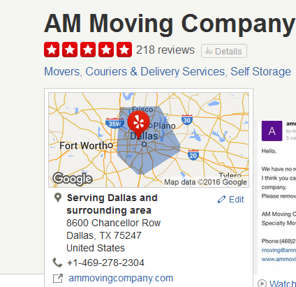 AM Moving – Movers’ Location
