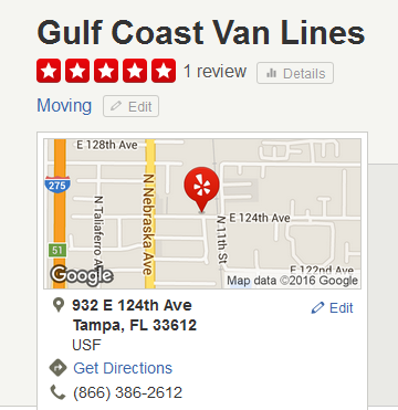 Gulf Coast Van Lines – Movers’ location