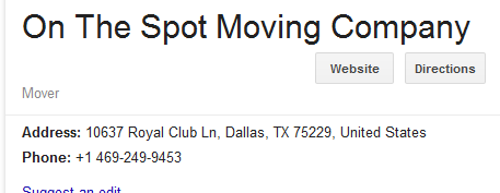 On the Spot – Movers’ location