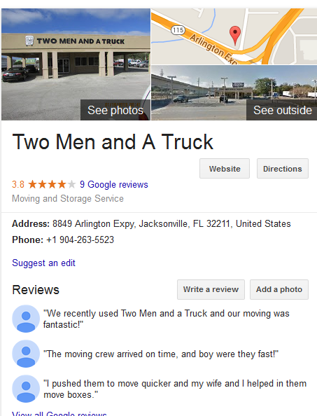 Two Men and a Truck – Movers’ location