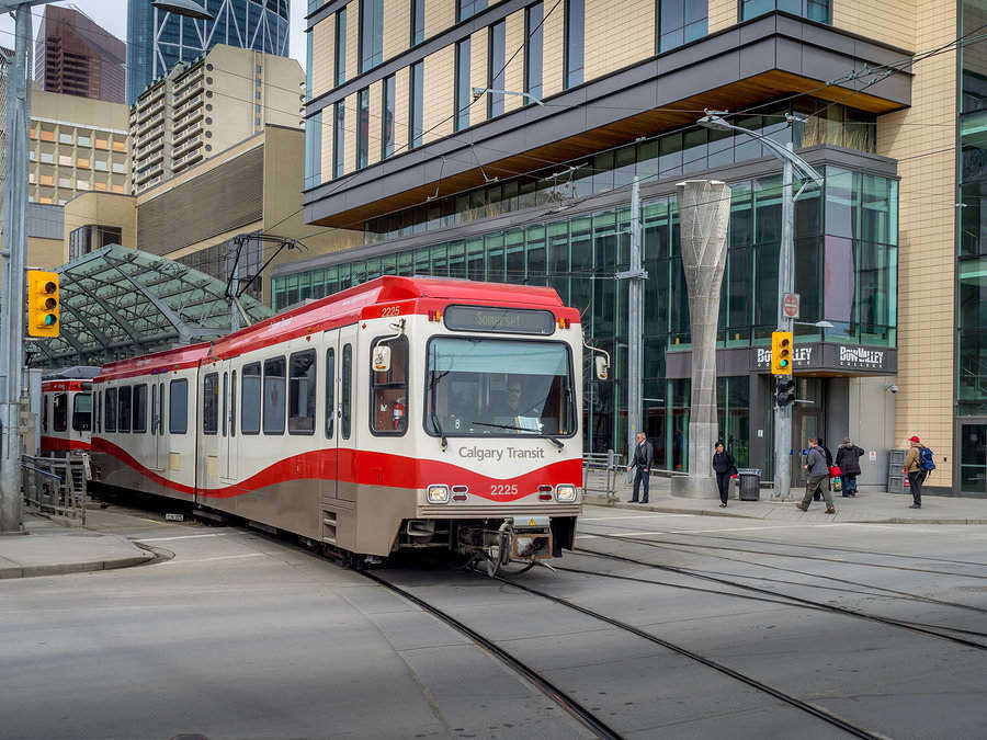 Calgary’s efficient C-train, its main light rail transit, moves an average of 300,000 people a day