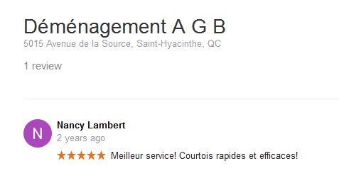 Demenagement AGB – Moving review