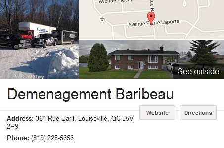 Baribeau Moving – Location
