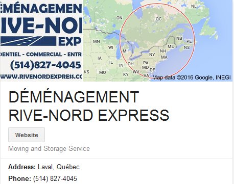 Demenagement Rive Nord Express – Location
