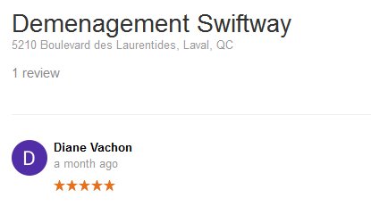 Demenagement Swiftway – Moving review
