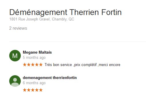 Demenagement Therrien Fortin – Moving reviews