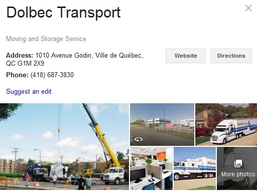 Dolbec Transport - Location