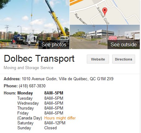 Dolbec Transport – Location