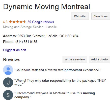 Dynamic Moving – Location and reviews