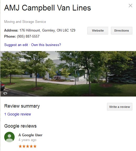 AMJ Campbell Van Lines – Location
