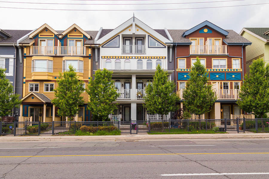 Toronto Neighborhoods- Multi-colored houses in The Beaches