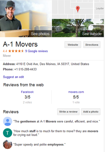 A-1 Movers – Location