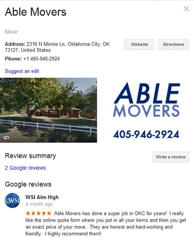 Able Movers – Location