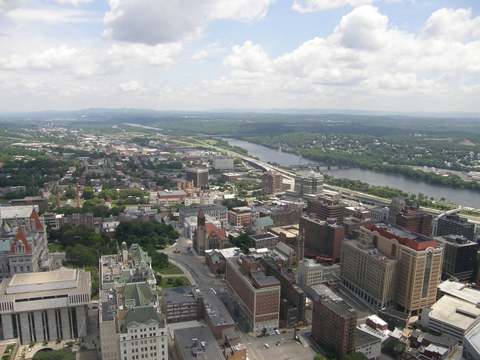 Aerial view of Albany, NY- Ideal moving choice to live and work
