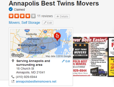 Annapolis Best Twin Movers - Location