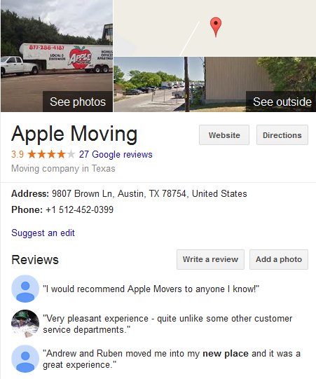 Apple Moving LLC – Location