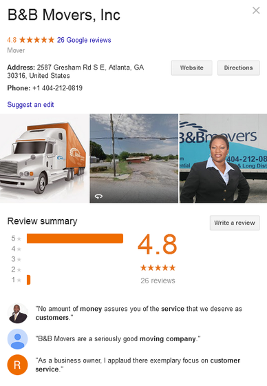 B & B Movers – Location and reviews