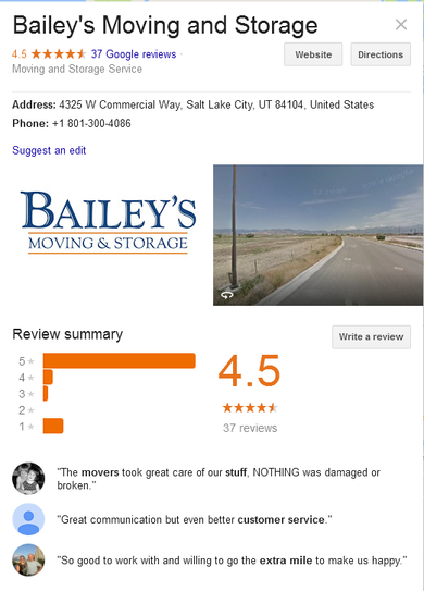 Baileys Moving and Storage – Location