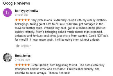 Behrens Moving Company – Moving reviews
